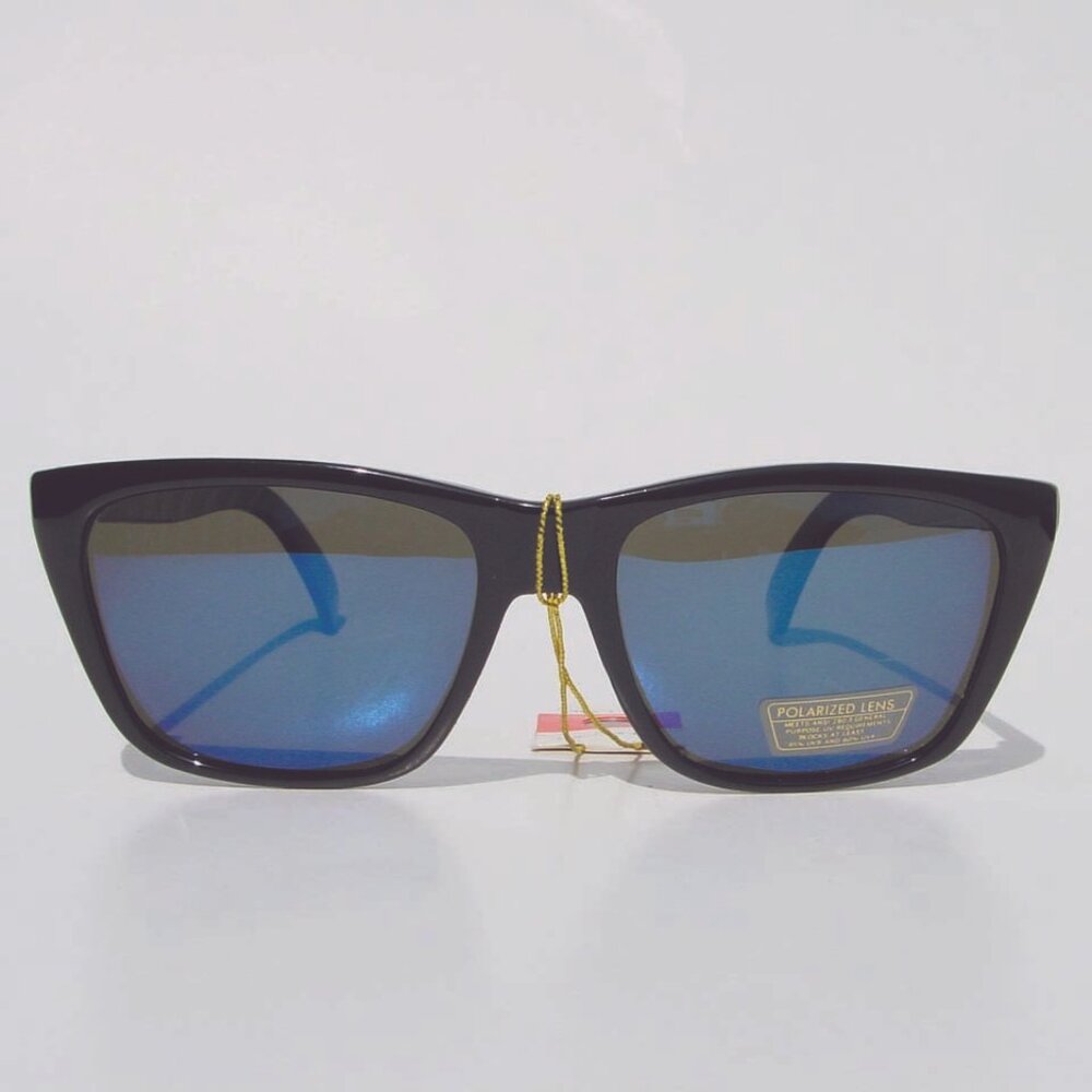 NWT True Vintage Racer Sports style w/polarized smoke / blue mirror Sunglasses